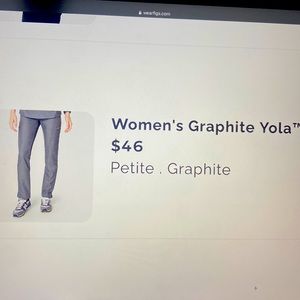 Graphite yola scrub pant PETITE SMAll